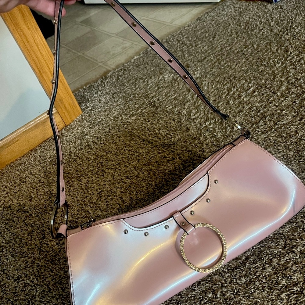 Pink Leather Shoulder Bag